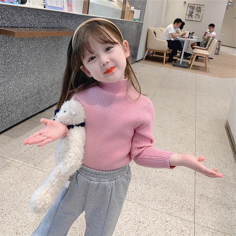 女童2025韩版毛衣套头内搭打底衫秋冬新款儿童洋气男宝宝针织衫潮