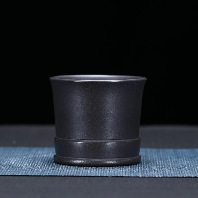 宜兴紫砂杯品茗杯功夫茶杯单杯口杯石黄宽口小茶杯子家用新品