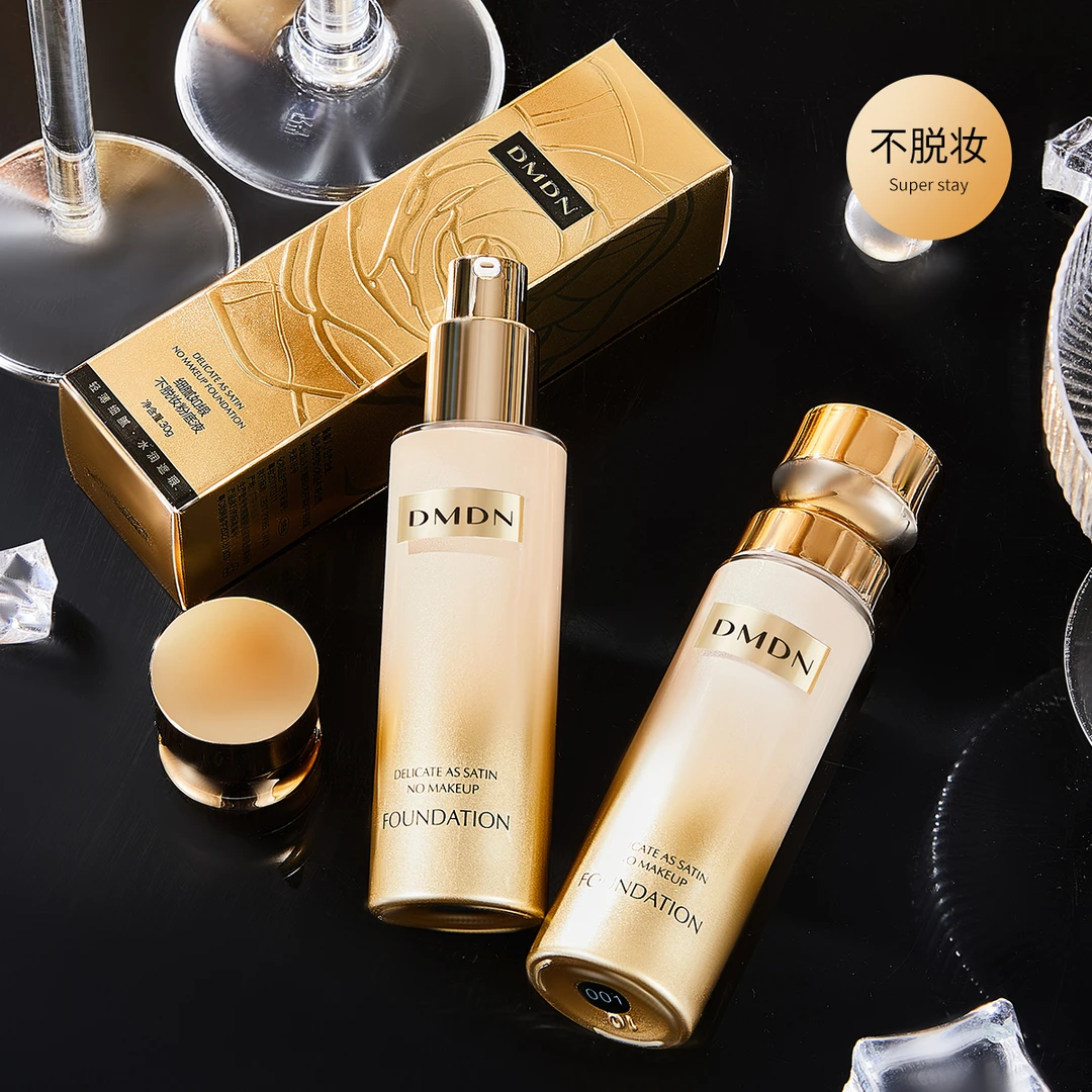 DMDN细腻如缎粉底液不易脱妆控油自然色遮瑕持久雾面哑光防汗脸部