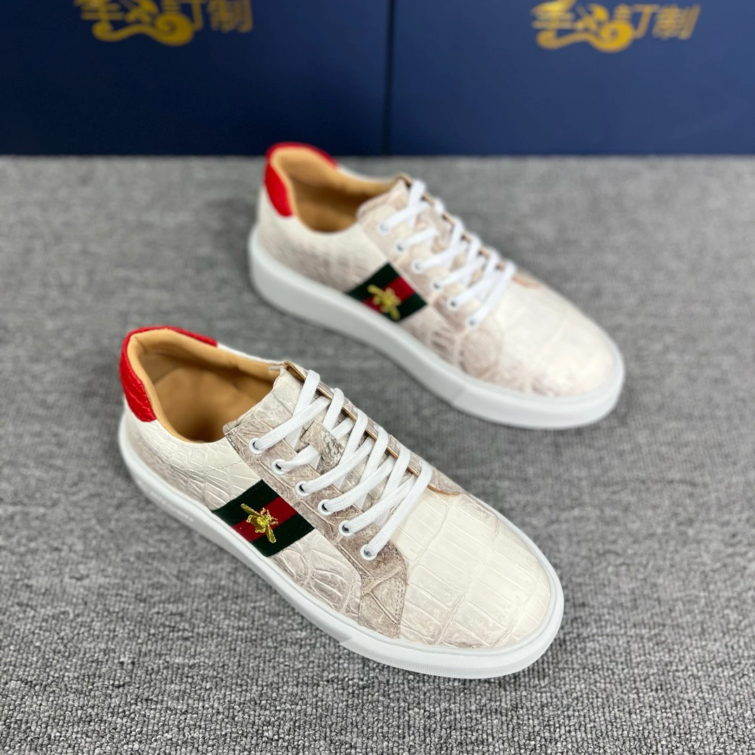 高端喜马拉雅尼罗鳄时尚休闲鞋男士潮流百搭板鞋