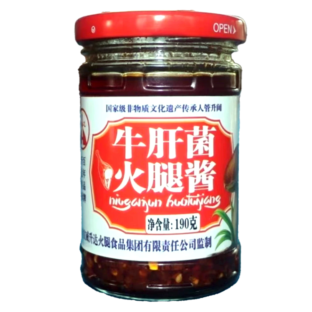 升达云南宣威常温发酵劲道细腻大块肉质 190g牛肝菌火腿酱香辣酱1