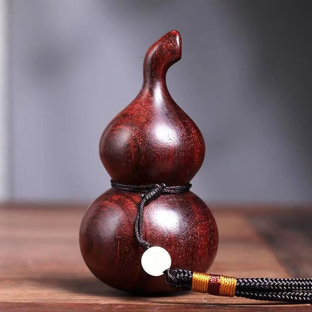 小叶紫檀葫芦手把件男正宗檀香木福禄文玩工艺品车内挂件