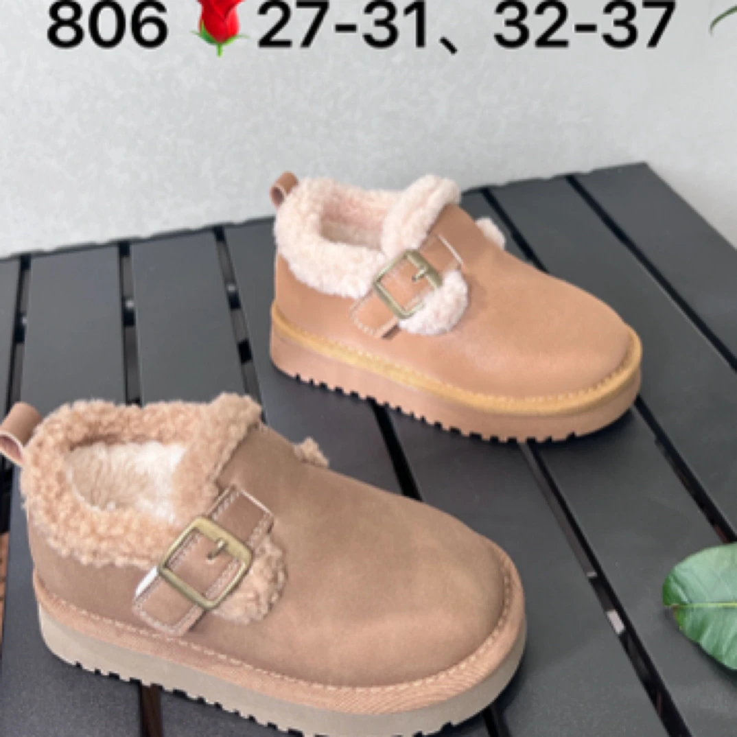 冬季厚毛防滑轻底儿童雪地靴