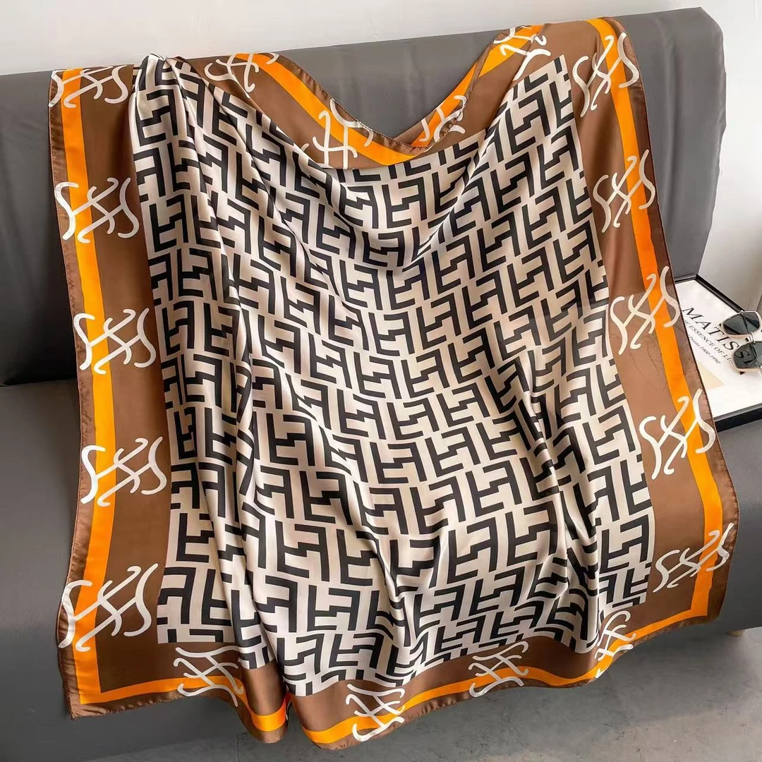 100新款夏季百搭杭州丝绸丝巾110*110#3921