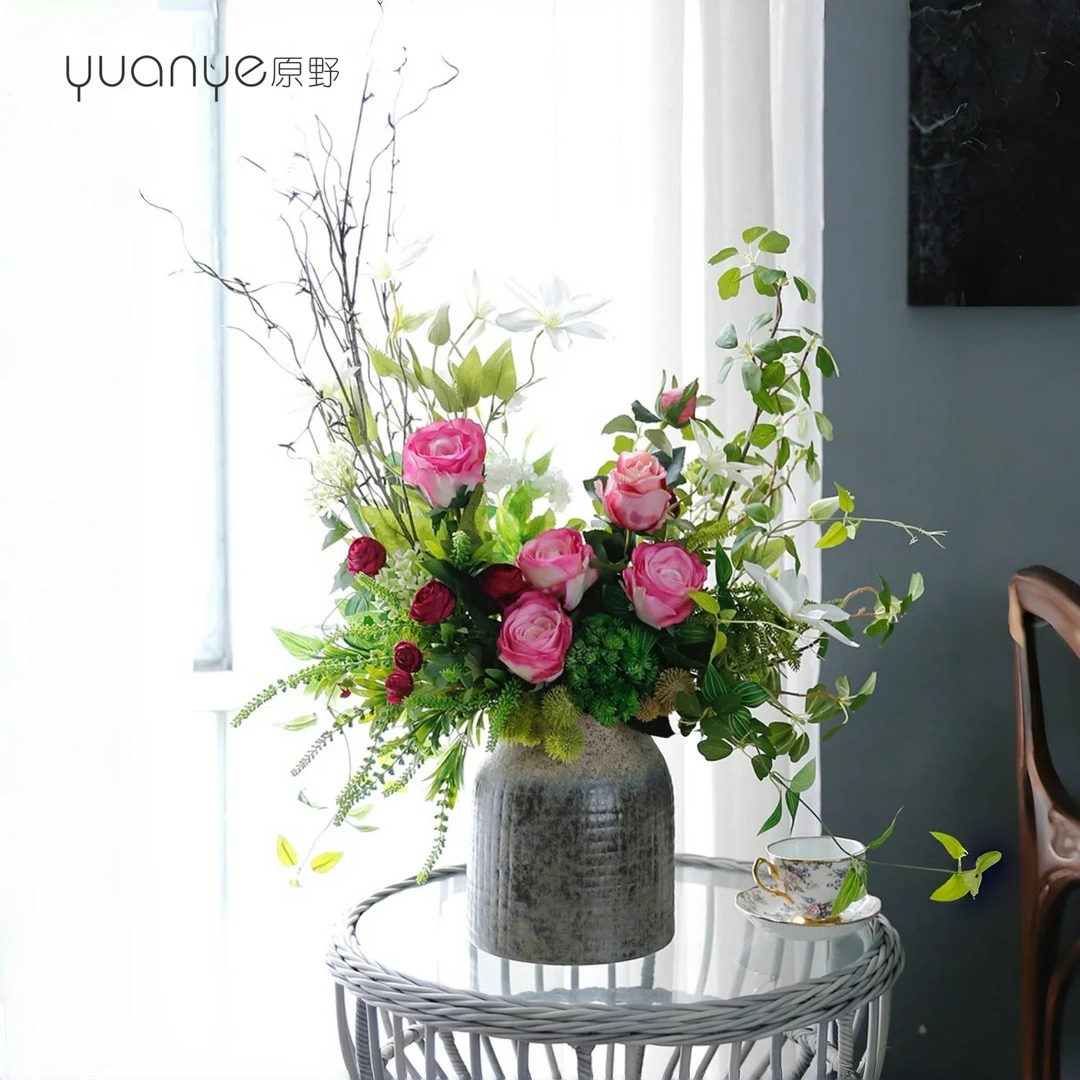 高档轻奢风仿真花假花酒店包厢客厅餐桌玄关餐桌花客厅装饰花摆件
