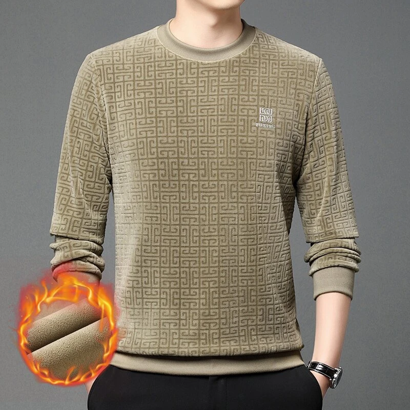 102【2023】男士冬季新款轻奢潮流百搭奥利绒卫衣。