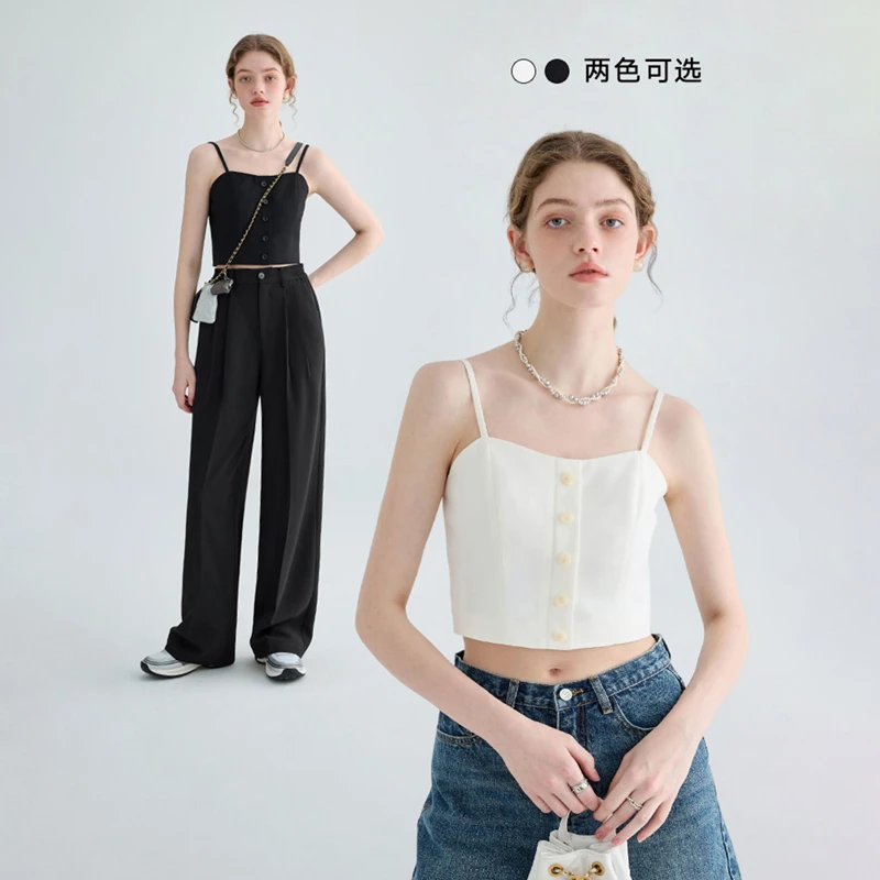 【福利款】2024秋季内搭新款美背外穿白色短款小众搭吊带背心女
