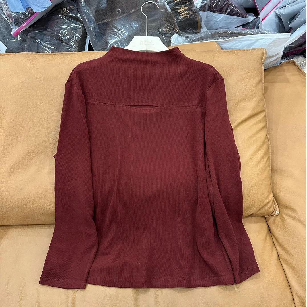 150半高领小心机镂空打底衫胖mm大码女装秋冬软糯修身显瘦磨毛T恤