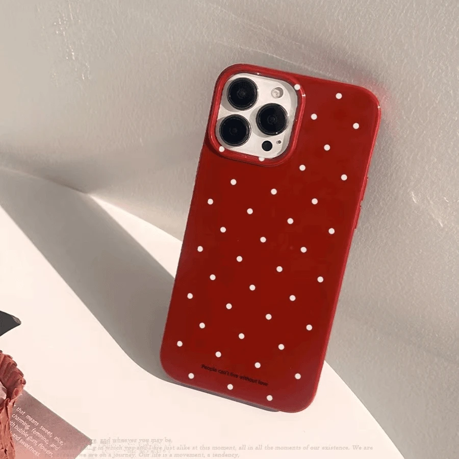 白色波点适用苹果15手机壳iPhone13/14promax防摔12/11潮牌xr高级