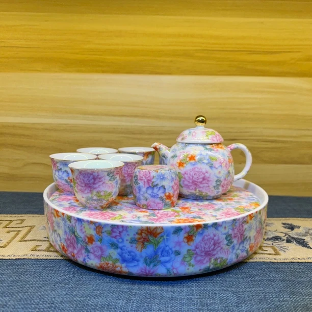 万花珐琅彩茶具套装高档礼盒装小套家用功夫茶具泡茶壶a60