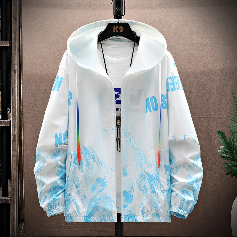 青少年中学生夏季新款连帽上衣潮流休闲外套帅气防晒衣薄款夹克男