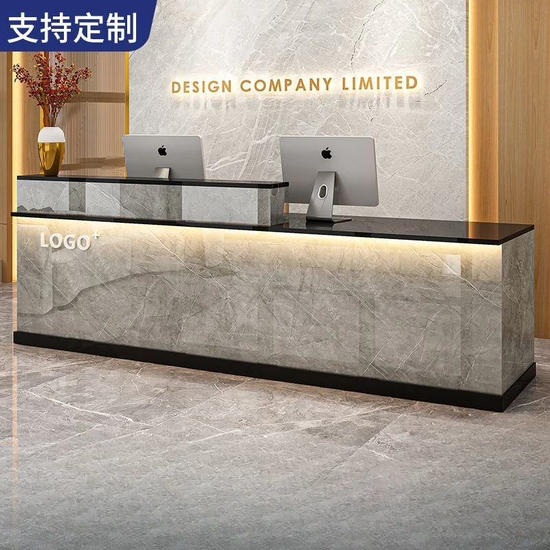 【大堂接待】现代吧台收银台前台接待台招待前台时尚大气办公加固款