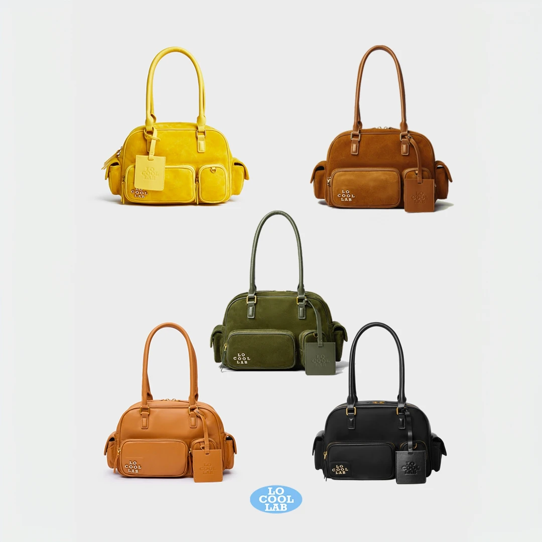 LOCOOLLAB保龄球包牛皮/羊绒小众复古通勤大容量腋下包斜挎百搭