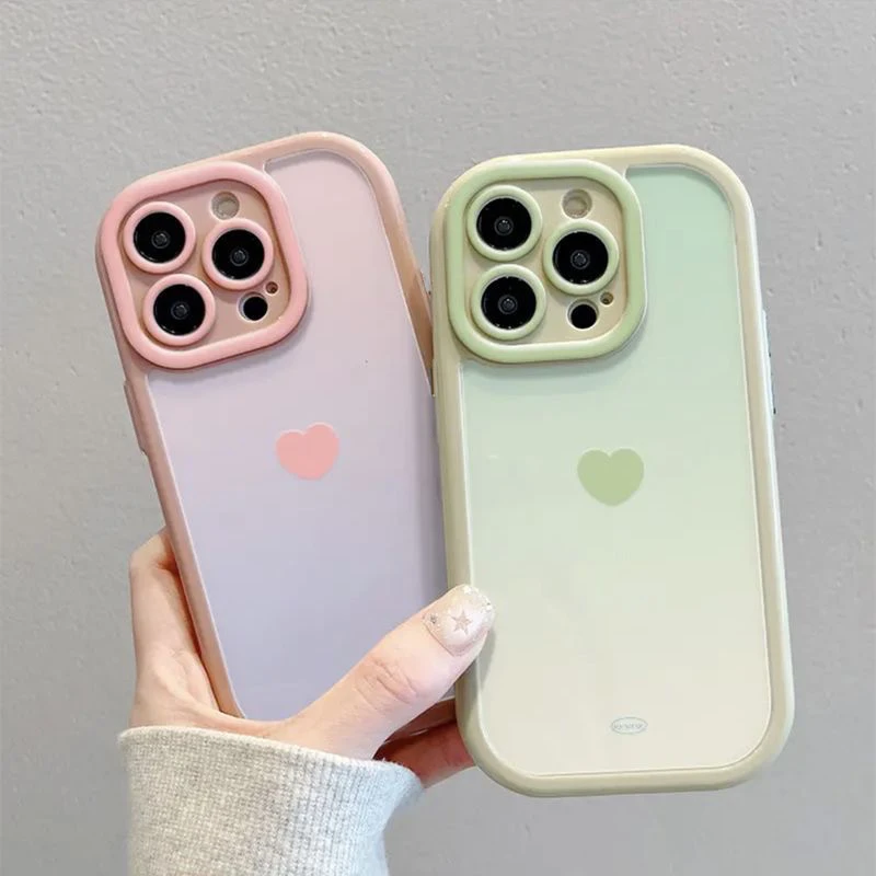 渐变爱心适用苹果15/14promax手机壳13全包12华为/oppo/小米/vivo