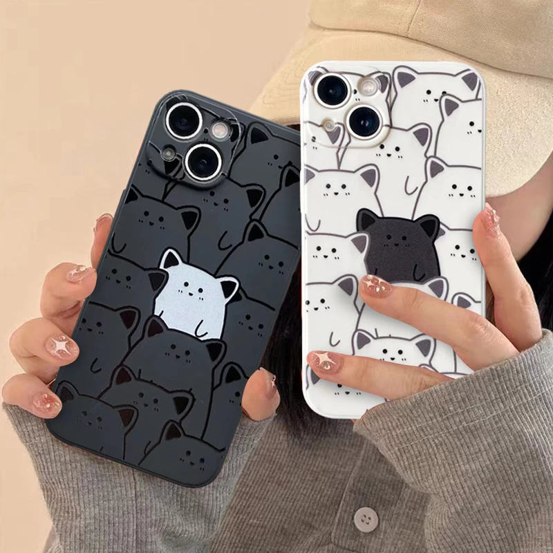 【苹果/华为/OPPO/VIVO/小米/荣耀】一只白猫14/13防摔12手机壳11