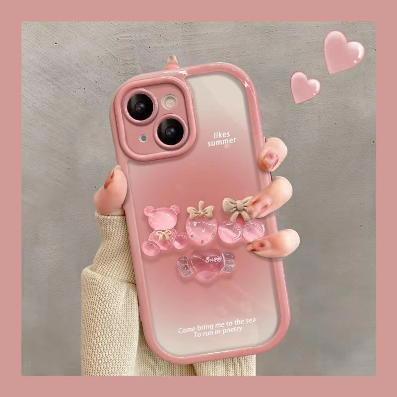 粉色晕染适用苹果15/14promax手机壳13全包12华为/oppo/小米/vivo
