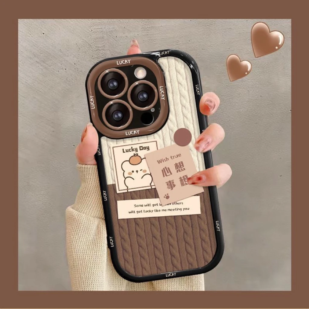 毛衣小熊适用苹果15/14promax手机壳13全包12华为/oppo/小米/vivo