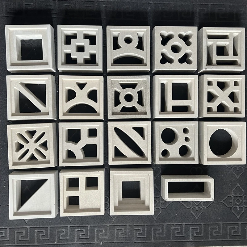中式庭院围墙镂空砖雕仿古水泥花窗浮雕墙面装饰影壁方形镂空窗花