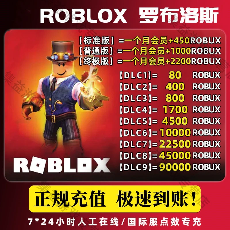 罗布乐思代充值R币 会员Roblox国际服点数羅布洛思会员