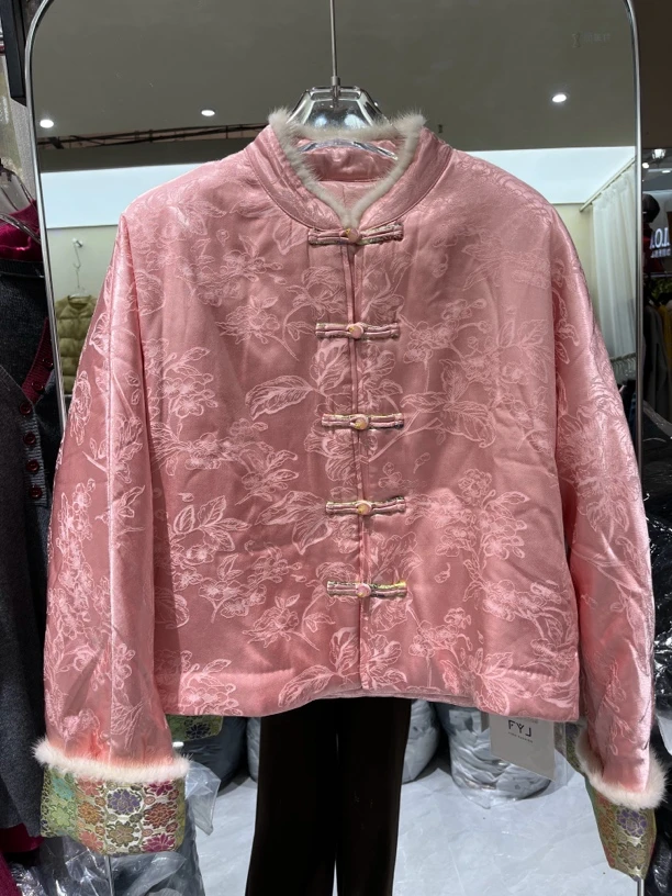 5677提花袖撞色外套