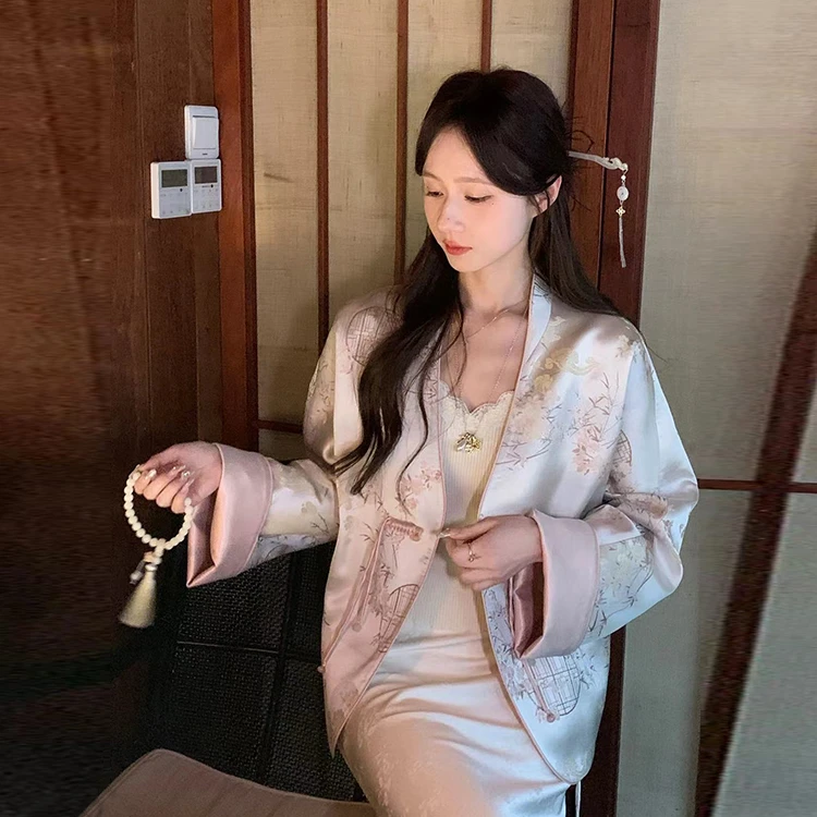 鱼er【梦华录】设计师高定新中式高级感提花气质百搭国风外套