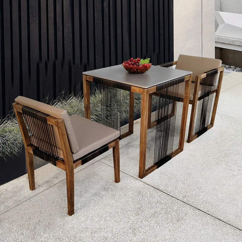 实木藤椅三件套阳台小桌椅茶几收纳组合简约休闲小户型家用藤编