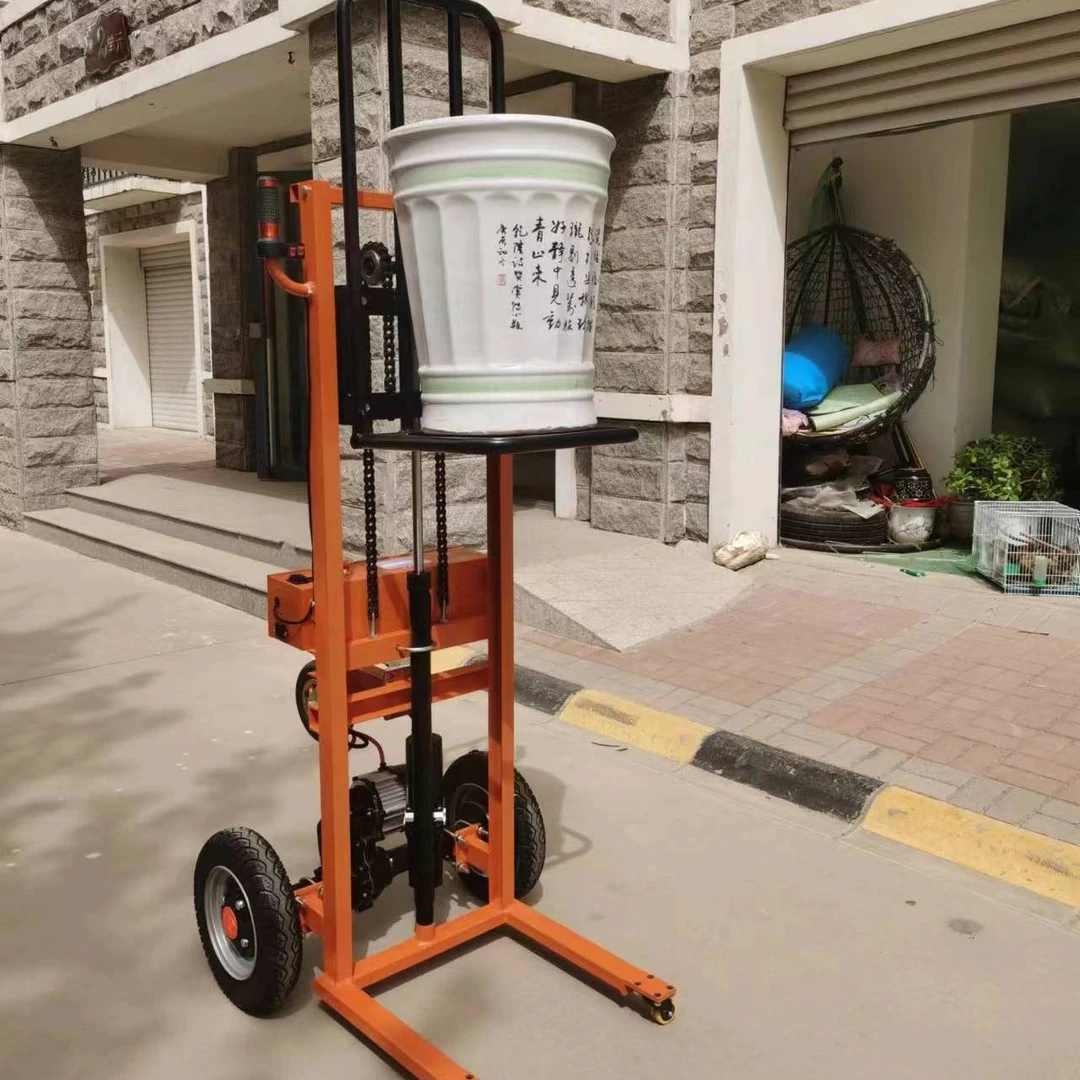 全自动新款老虎车电动平板手推车小型液压升降搬运车手动液压叉车