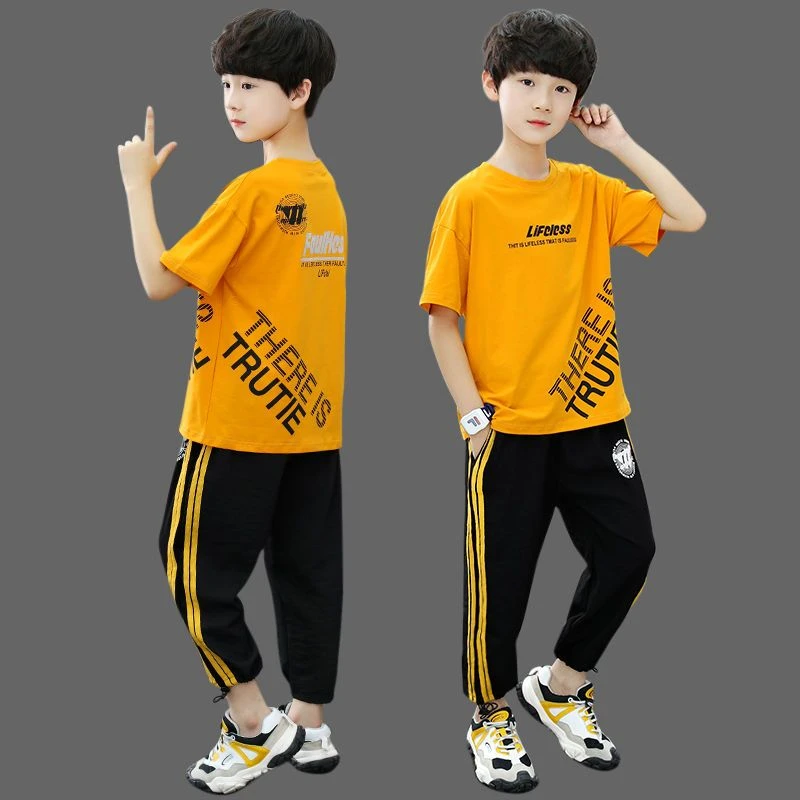 童装男童夏装套装2025新款中大童夏季短袖两件套儿童夏天衣服薄款