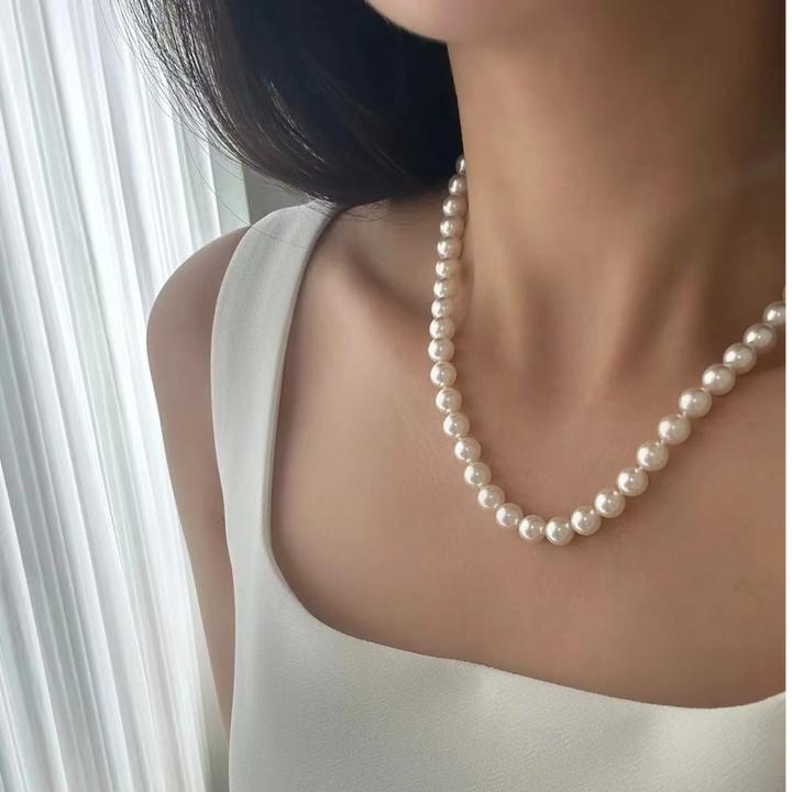 链子925银 澳白施家色号2033冷白全珠项链气质毛衣链送礼盒