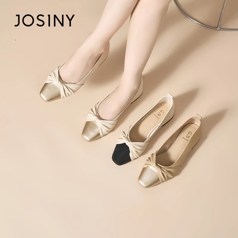 卓诗尼浅口单鞋女百搭新款夏季法式气质配裙子粗低跟小香风时尚鞋