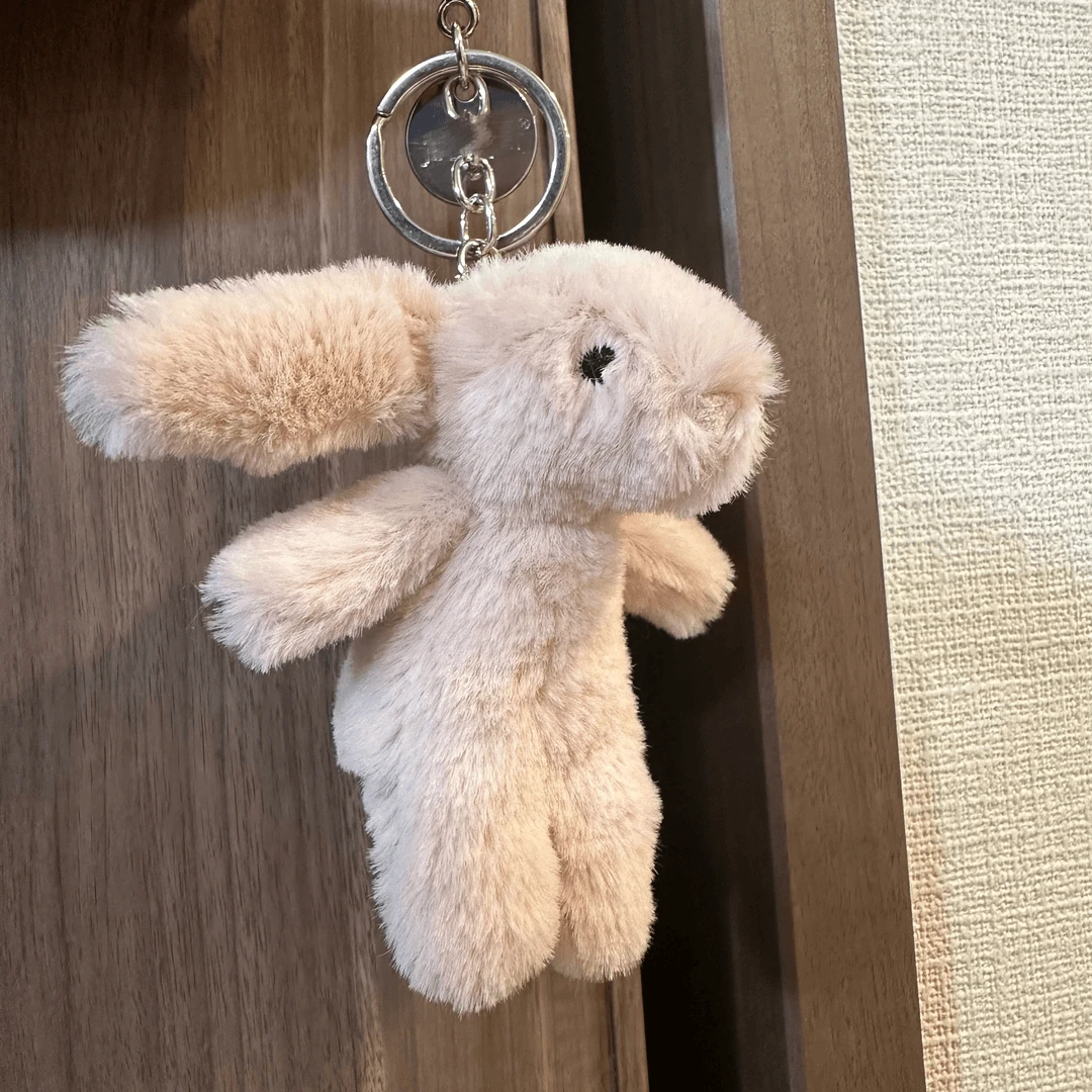 【工厂直销】毛绒可爱白粉邦尼兔子挂件 时尚包挂件 8cm