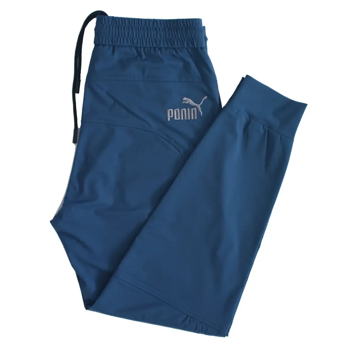 弹力休闲裤男士薄款夏季冰丝速干透气小脚宽松拉链口袋时尚高端裤