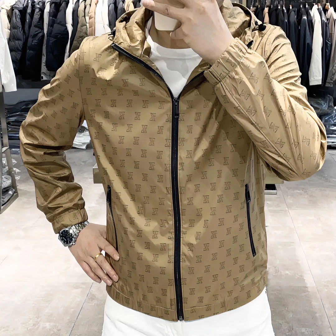 *迷彩连帽外套*新款简欧轻奢春季印花时尚百搭高品质连帽外套2772