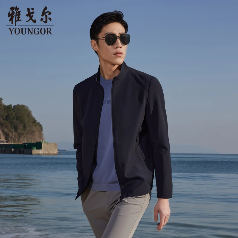 【超凡立领夹克】弹力轻薄休闲男外套商务防风男士A雅戈尔434964