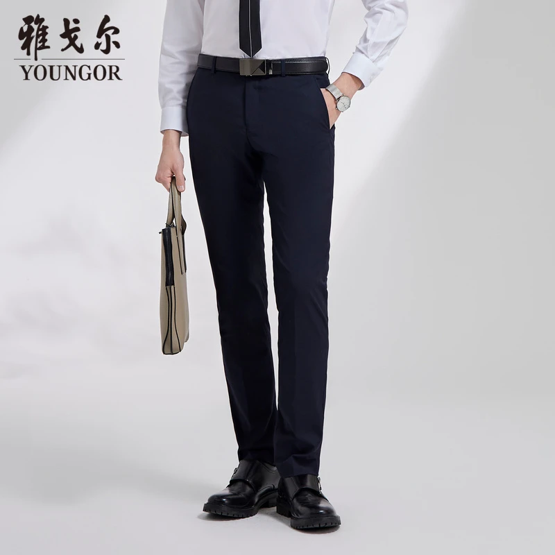 【含绵羊毛】弹力春夏西裤直筒商务休闲裤上班男士雅戈尔220216