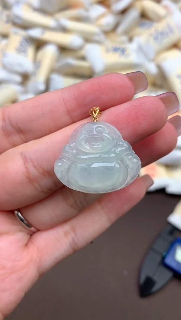 【闪购商品】翡翠挂件18K金镶嵌一