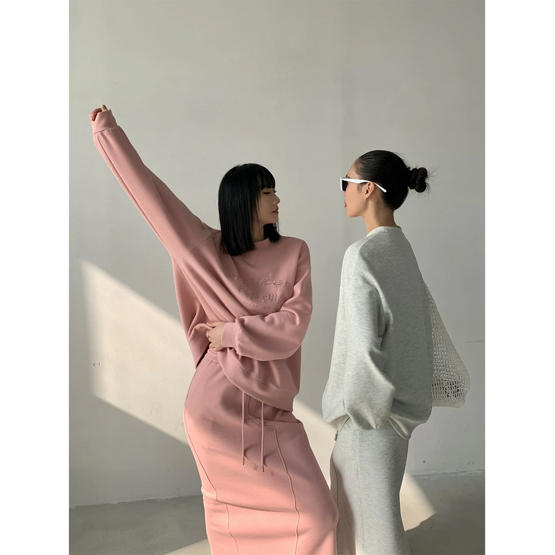 P0327Y2578运动休闲套装宽松卫衣短裤半裙三件套女  08.02抖