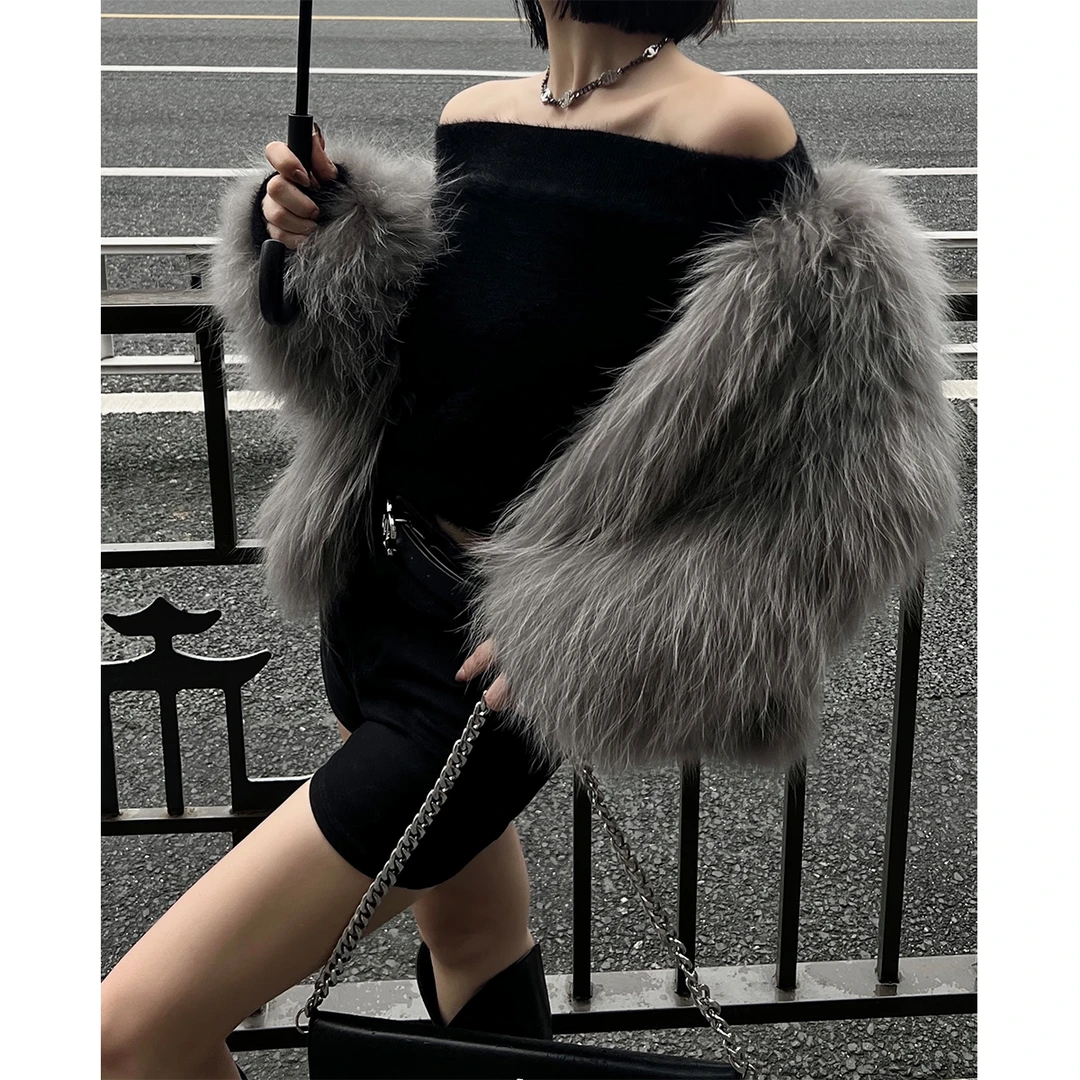 P0920Y2869高级感无领气质外套女毛毛外套08.03抖