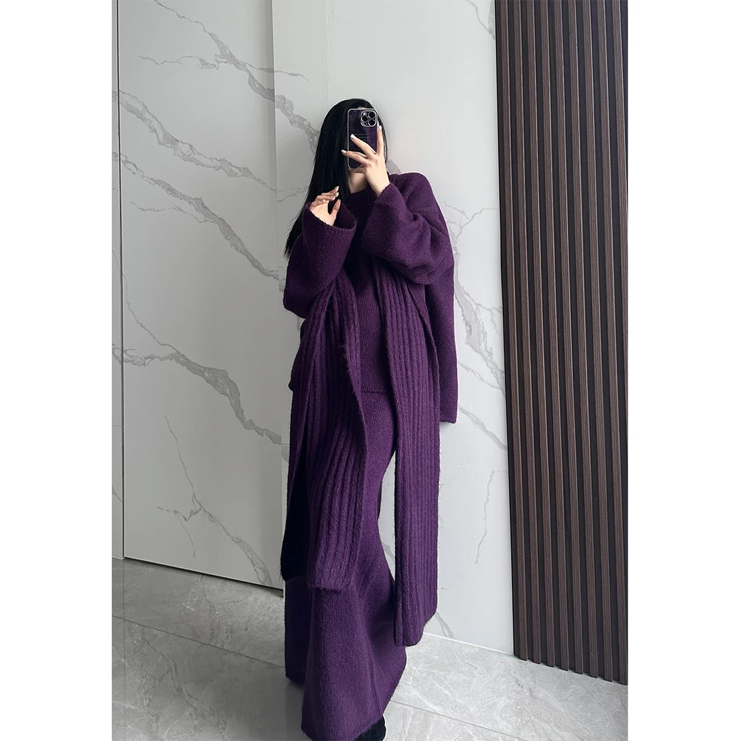 P1031Y2914  套头毛衣三件套女秋冬立体感围巾套装 08.05抖