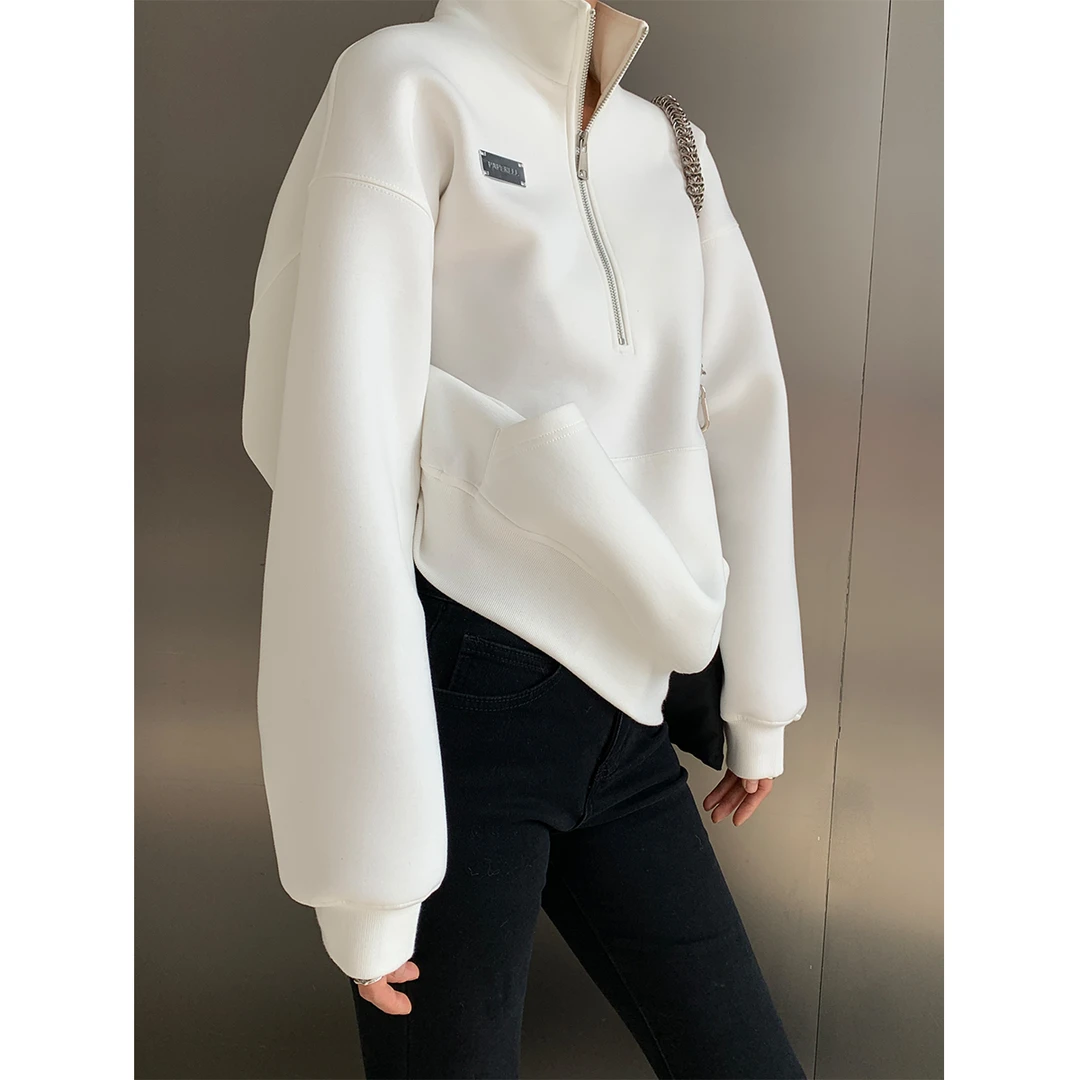 02.17  P0217Y3034  设计感立领上衣半拉链高端卫衣女款2024新款