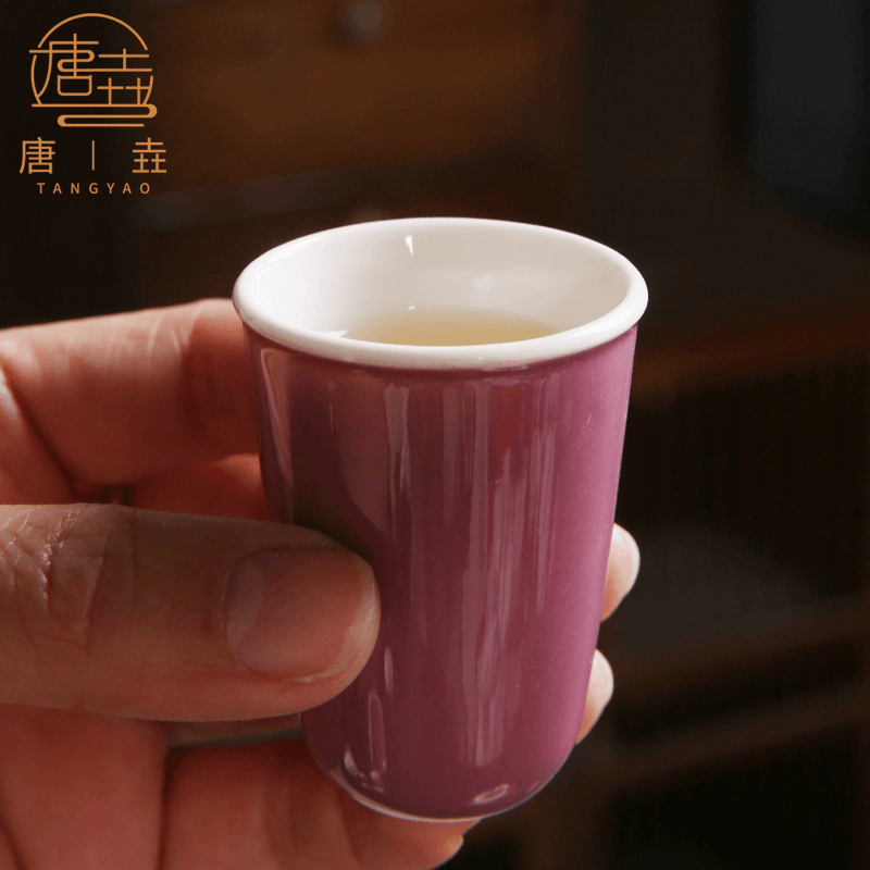 陶瓷功夫茶具茶杯小号品茗杯色釉聚香杯闻香杯手工日式家用单杯