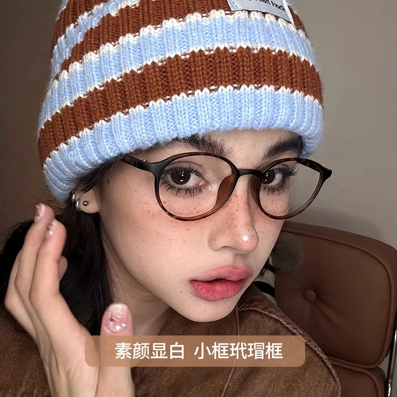 复古黑框猫眼素颜眼镜框方圆脸显瘦超轻网红女小框近视防蓝光7122