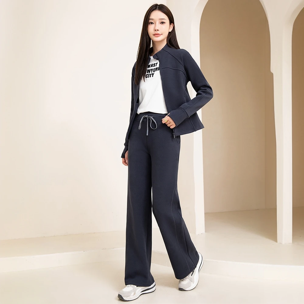 高级感瑜伽服套装女立领加绒健身外套修身跑步运动上衣夹克冬款