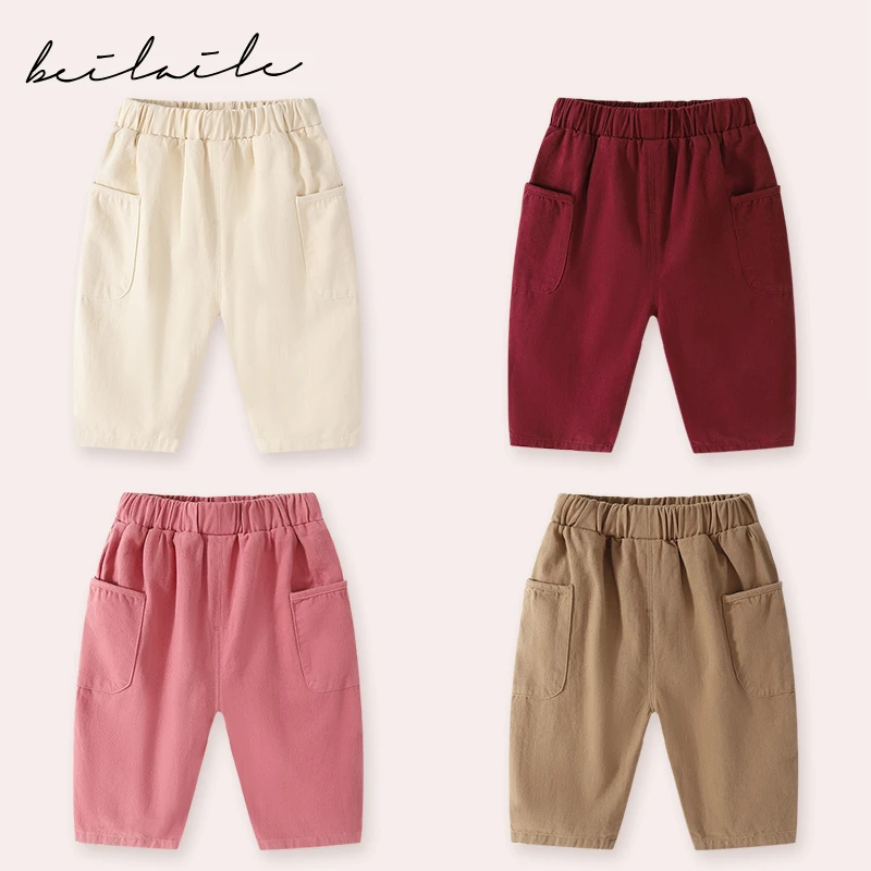 【磨毛水洗休闲裤 小洛妈咪】宝宝裤子春秋女童休闲裤秋季BWB44612