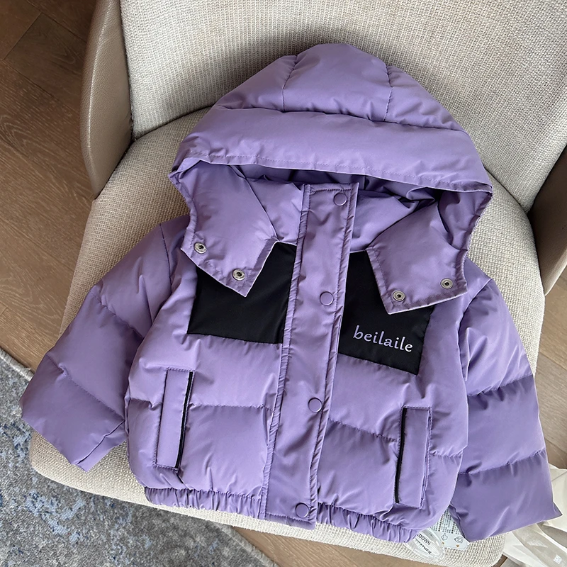 【三防连帽短款羽绒服 小洛妈咪】婴儿童羽绒服男女宝宝秋冬装K15