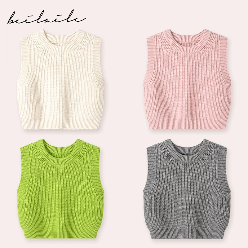 【针织背心马甲 小乐妈咪】宝宝春秋儿童装婴儿无袖上衣BWZ40141