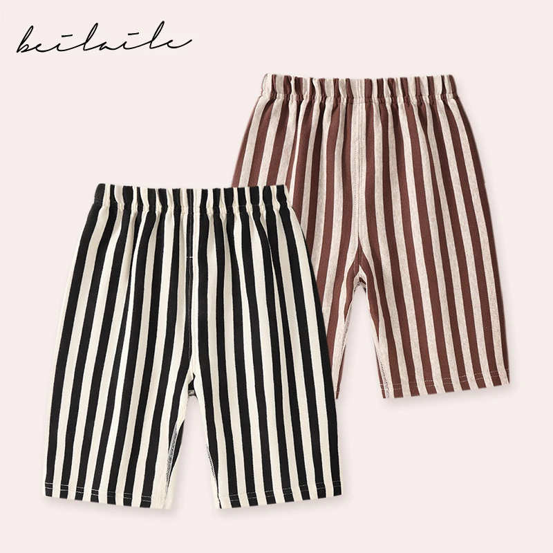 【条纹阔腿裤 小乐妈咪】婴童PP裤春秋婴儿男女宝宝一岁休闲裤子D25