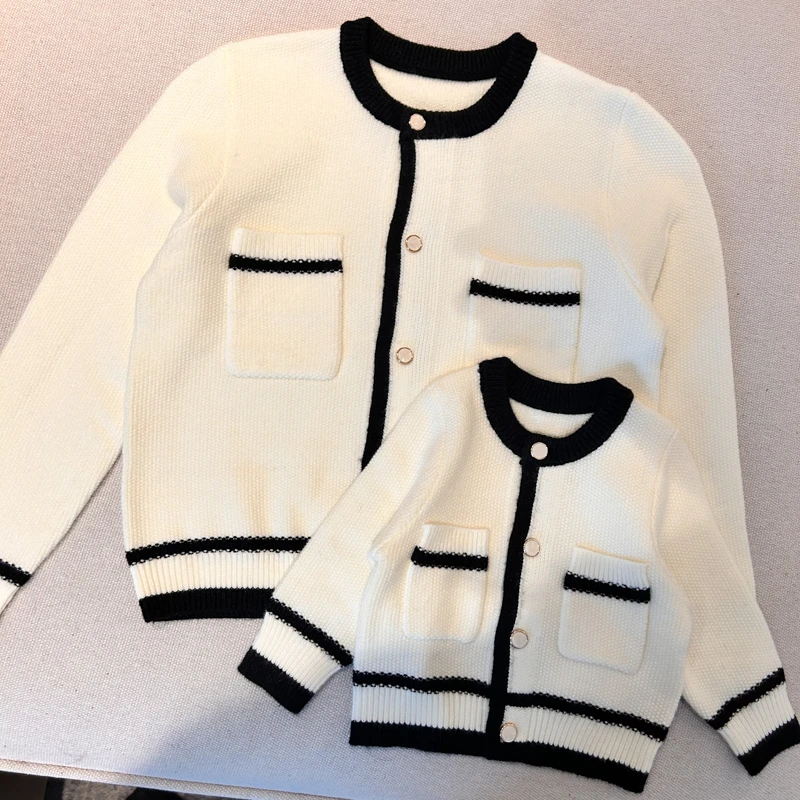 【小香风亲子毛衣开衫】婴儿童上衣服打底衫男童宝宝春装秋季H23