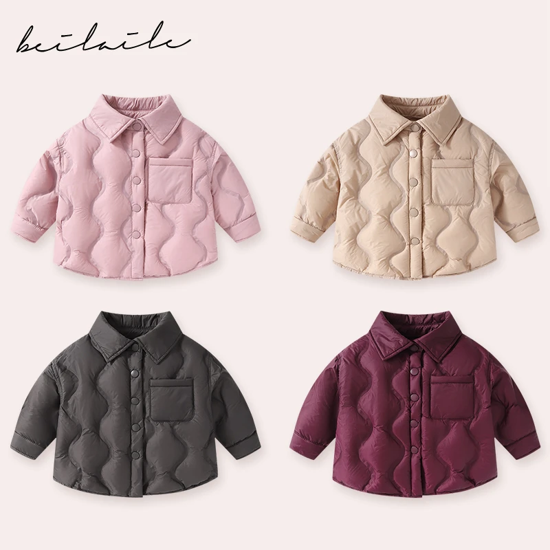 【衬衫羽绒外套】婴儿童连体衣服宝宝羽绒拜年秋冬白鸭绒i27