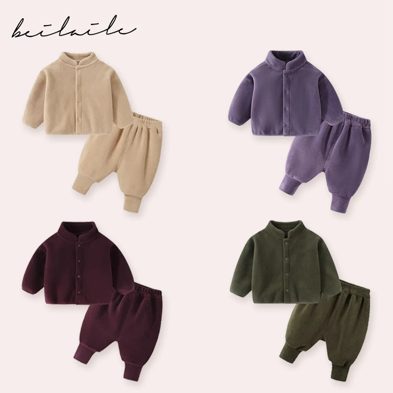 【柏莉绒套装】婴儿童上衣服男童宝宝开衫外春装秋季